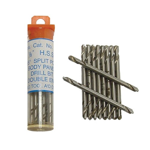 Tool Aid 15210 1/8" Stubby Body Panel HSS Double End Drill Bits, Qty 10