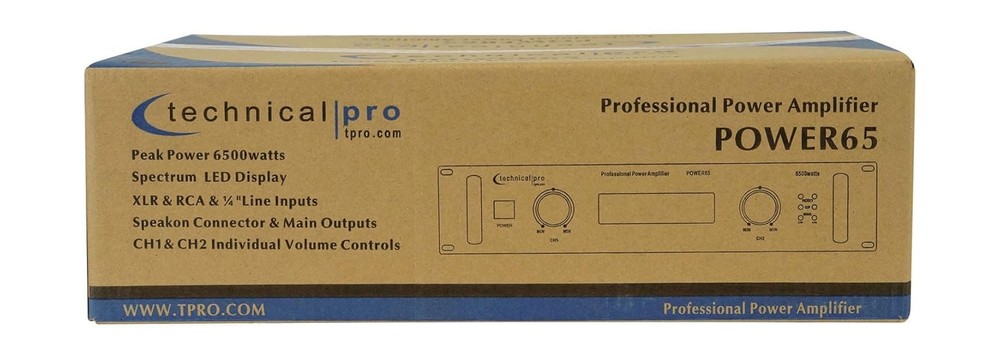 Technical Pro Professional Portable PA System, 2 Channel Digital Stereo Power...