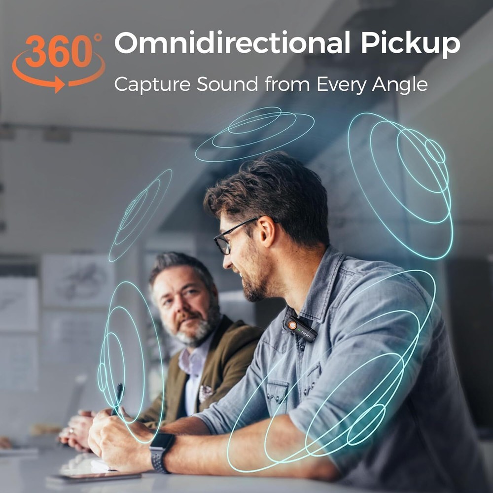 Hohem MIC-01 Wireless Lavalier Microphone 2 Transmitters 1 Receiver for Android