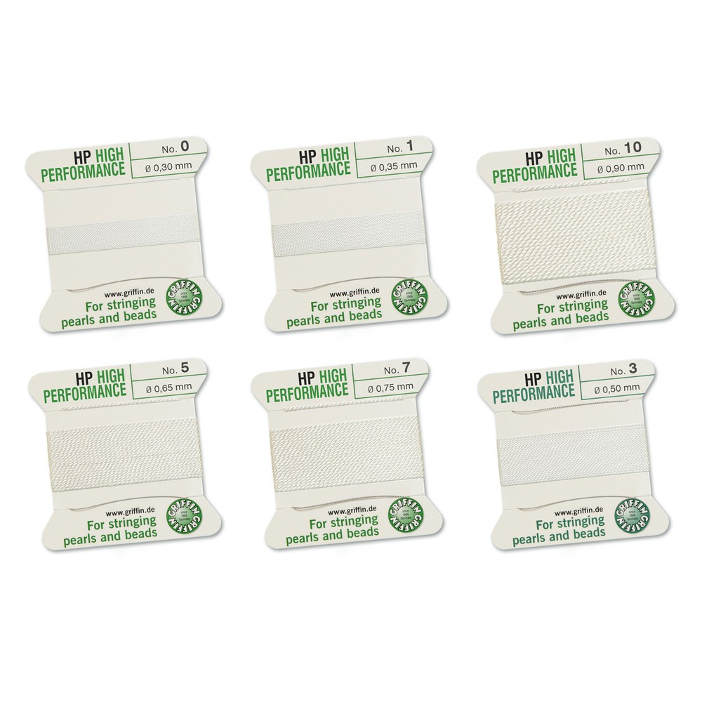 Griffin® High Performance Bead Cord with Needle White Color