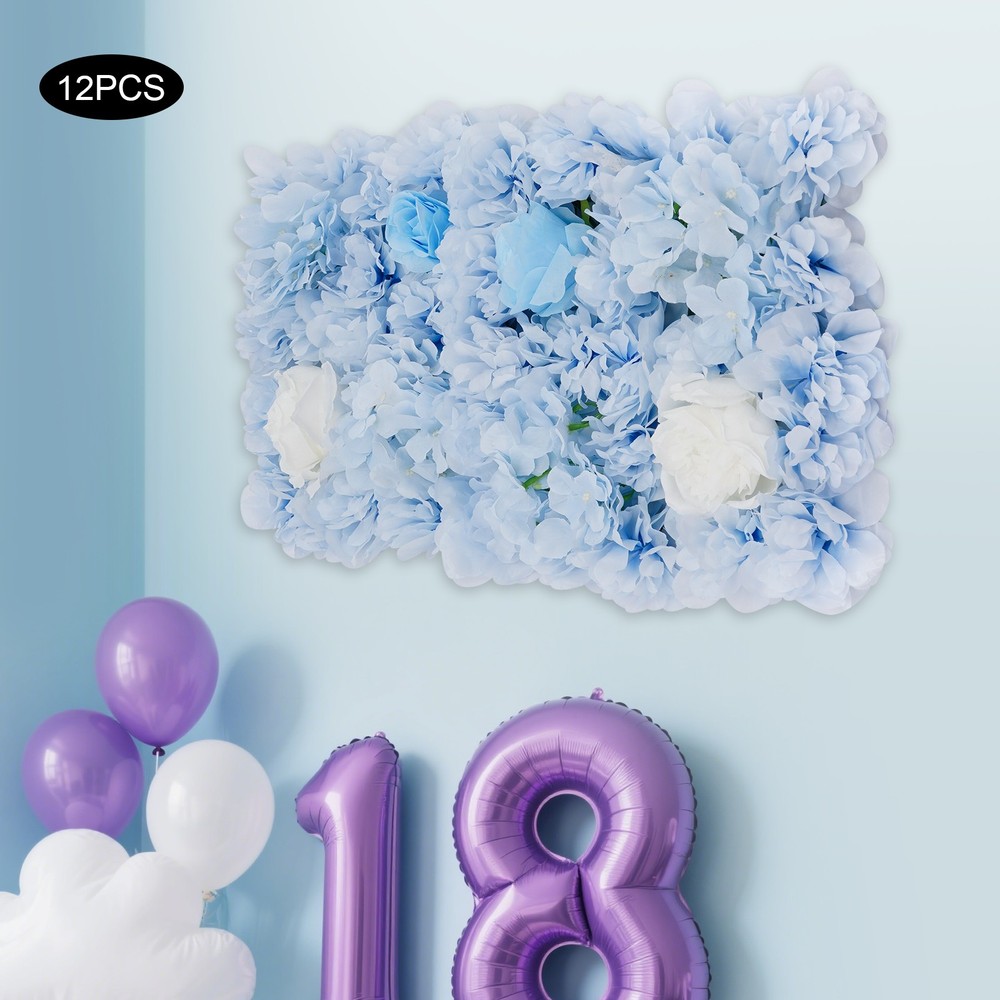 Artificial Flower Wall Panels, Artificial Flower Wall Backdrop, 12PCS Panels