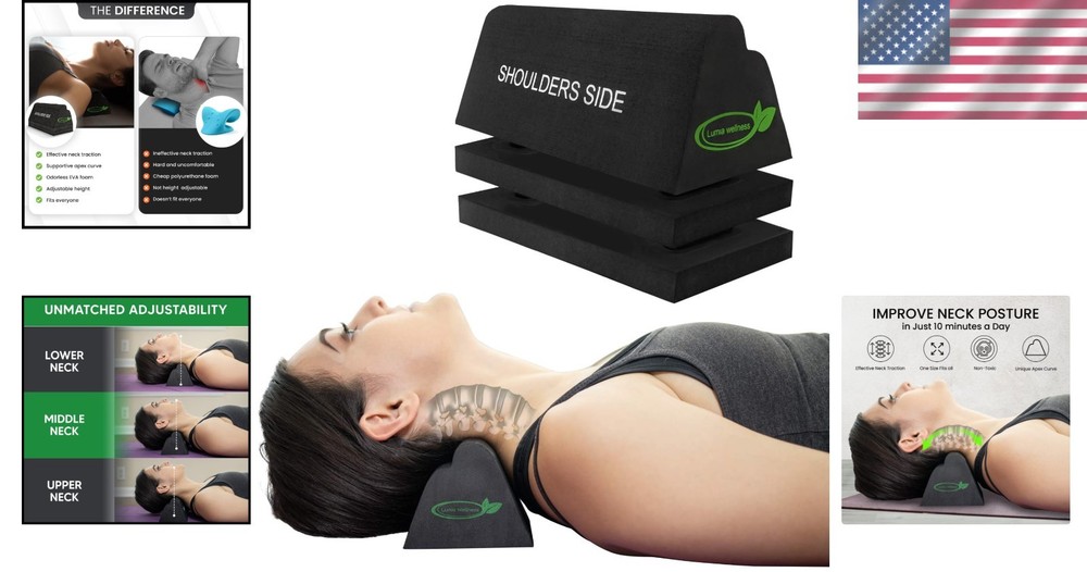 Adjustable Cervical Traction Block, Headache Relief