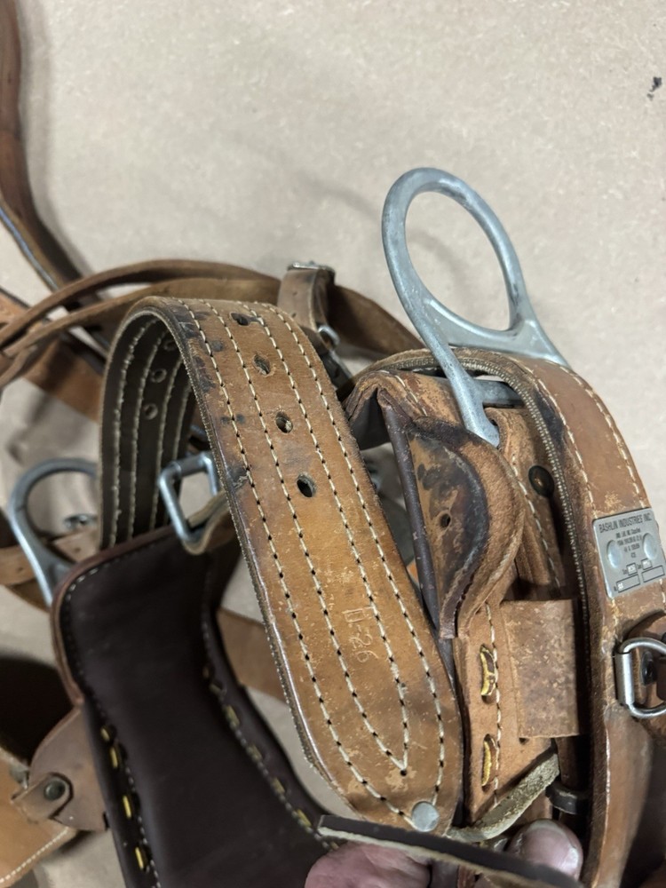 Bashlin Climbing Belt Harness Size D26 Bashlin Bag Strap Lineman Arborist Tree