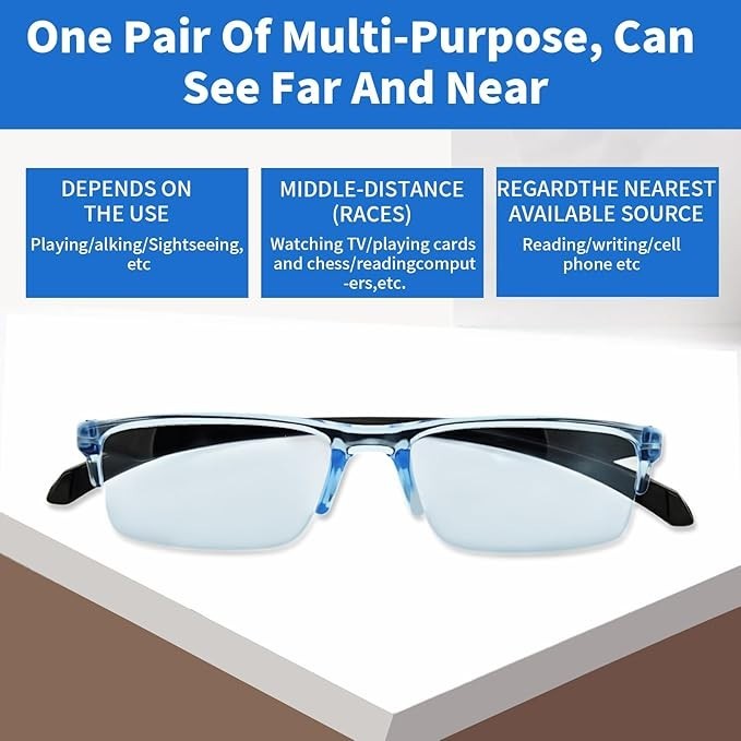 Auto Focus Glasses 2 Pcs Unisex Self Adjusting Blue Light Presbyopia
