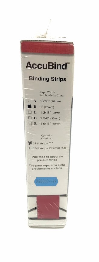 STANDARD ACCUBIND BINDING STRIPS SIZE (B 1" 25MM) 179/11" STRIPS (RED)