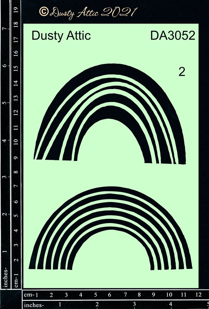 Dusty Attic Stencil 5x7 - Rainbow #2, DA3052