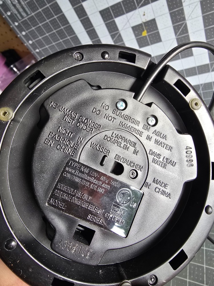 Hamilton Beach Electric Tea Kettle base dock 40998z a1171ce