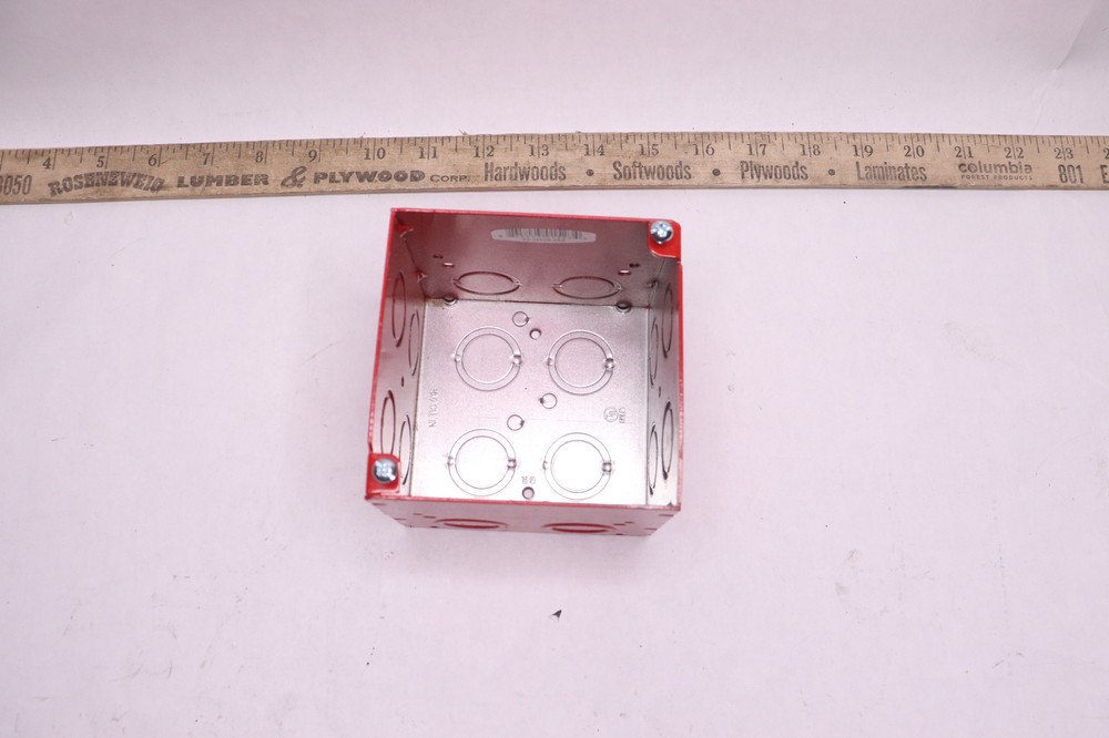 Mayer Deep Square Box Red 4" x 3-1/2" FA-4SEDB-CKO