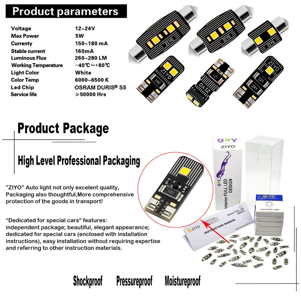 16pcs Deluxe White LED Interior Map Light Kit For Porsche Cayenne 958 2011-2017
