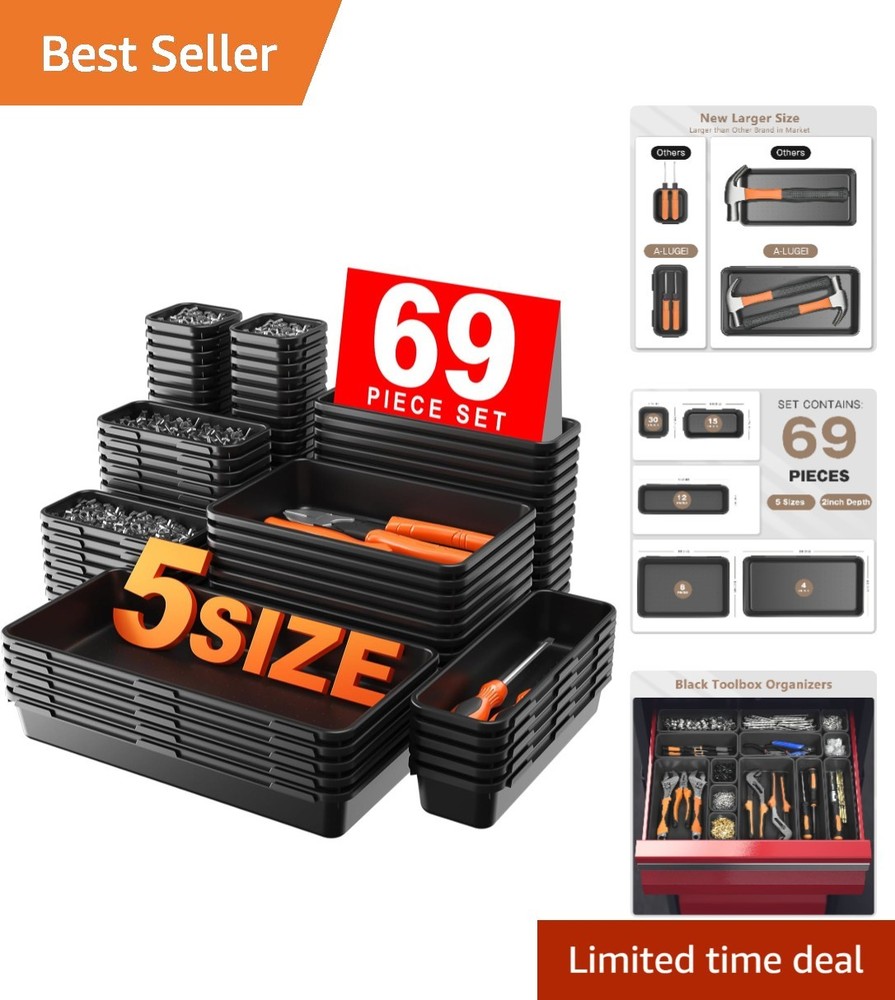 69 PCS Interlocking Tool Box Organizer Set - Durable & Stylish Storage Green