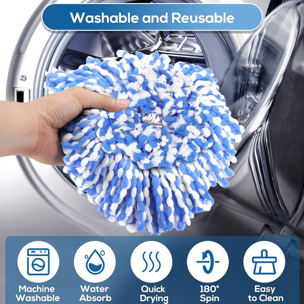 4 Pack Rinseclean Spin Mop Replacement Head Spin Mop Refills Compatible with O C