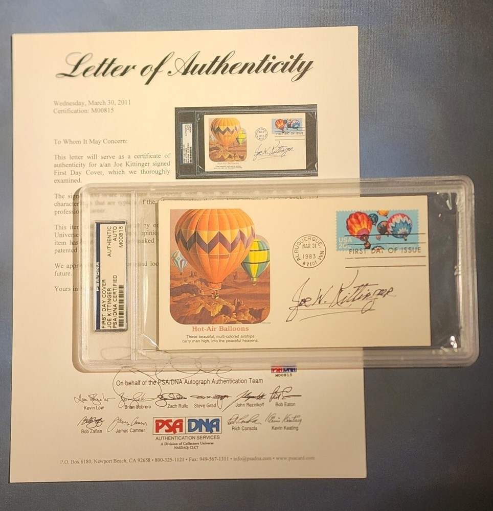 Colonel Joe Kittinger NASA AIR FORCE Signed FDC Envelope PSA AUTHENTIC LOA