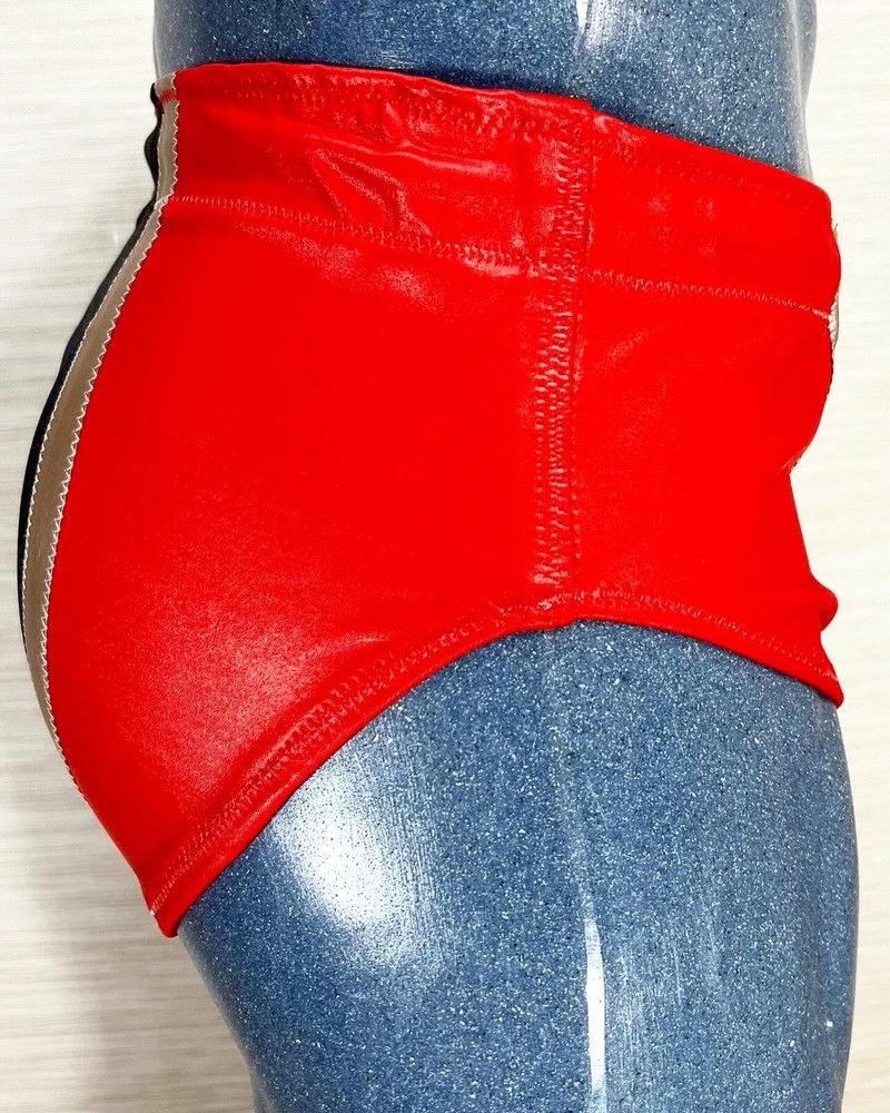Pro Wrestling Trunks Green W. Red XL