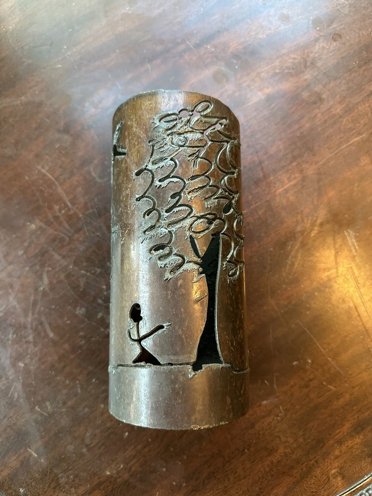 Handmade Blow Torched Metal Pipe Luminary