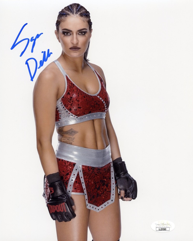 *SILVER & RED OUTFIT* WWE NXT SONYA DEVILLE SIGNED 8x10 JSA AUTO HOT