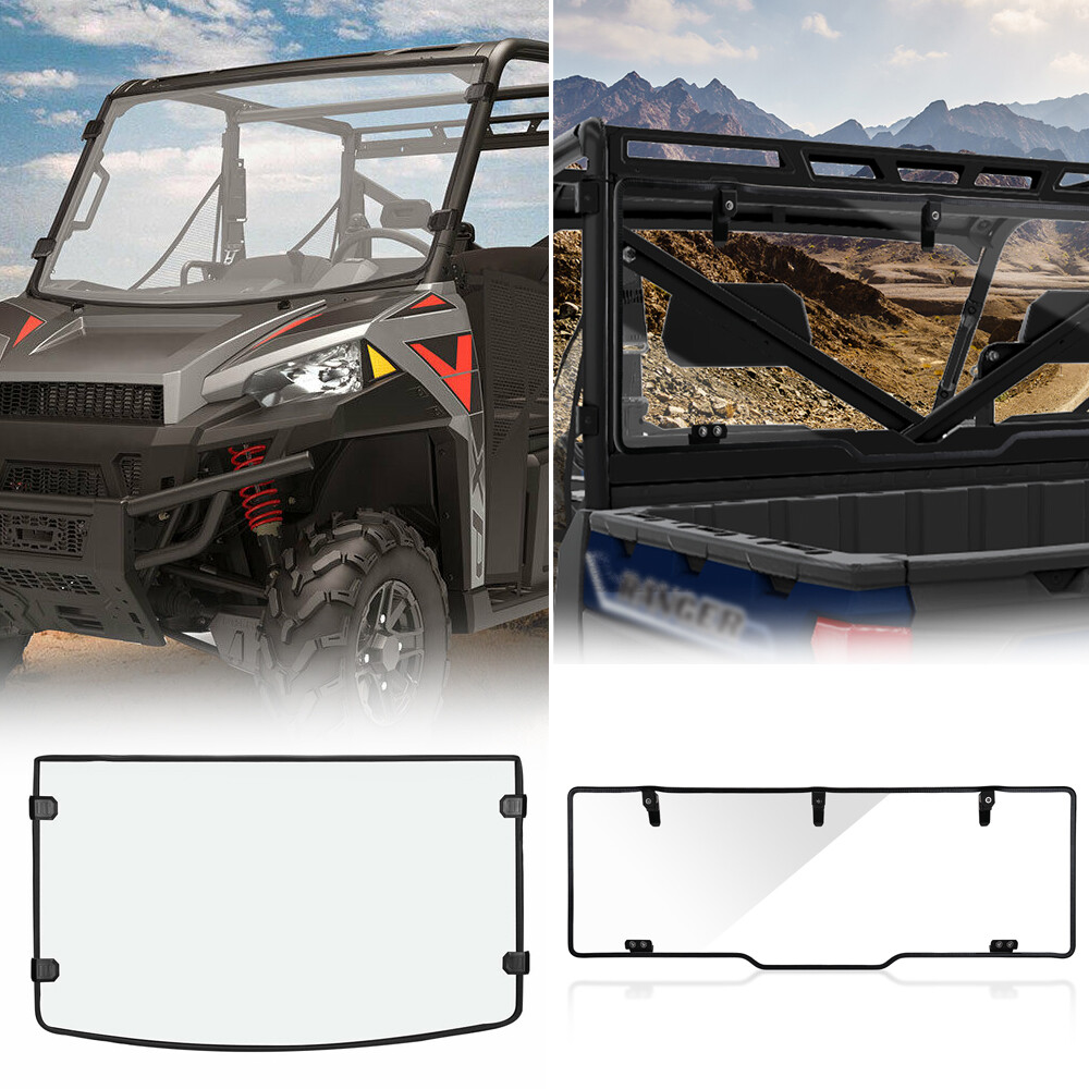 UTV Front & Rear Windshield for Polaris Ranger XP 1000/ Crew XP 1000 2017-2025