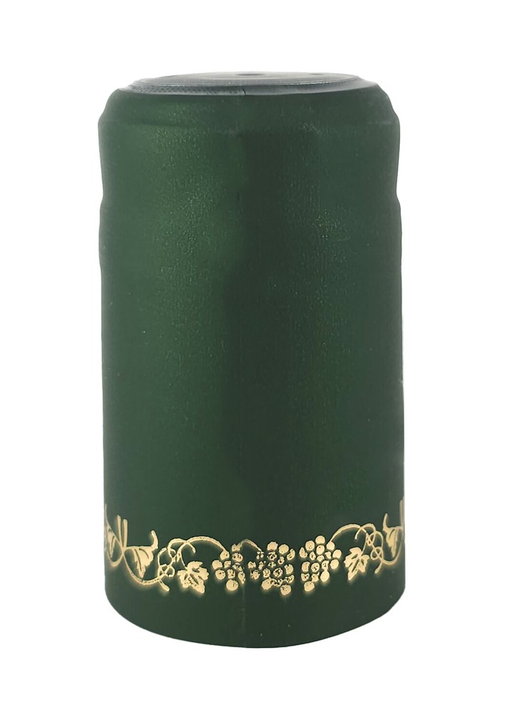 Home Brew Ohio Green With Gold Grapes PVC Shrink Capsules 100 count