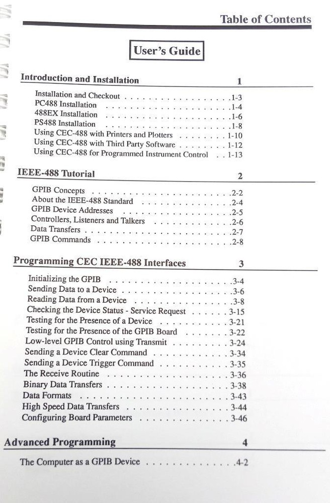 Capital Equipment Corp. IEEE-488 Instrumentation Interface Programming Manual