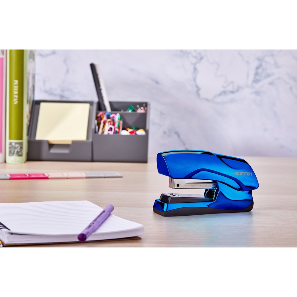 Flat Clinch Stapler, 40 Sheets, Metallic Purple