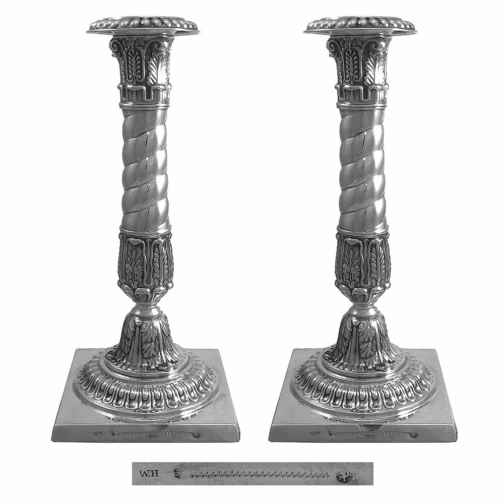 Pair of German Silver Candlesticks Berlin 1830