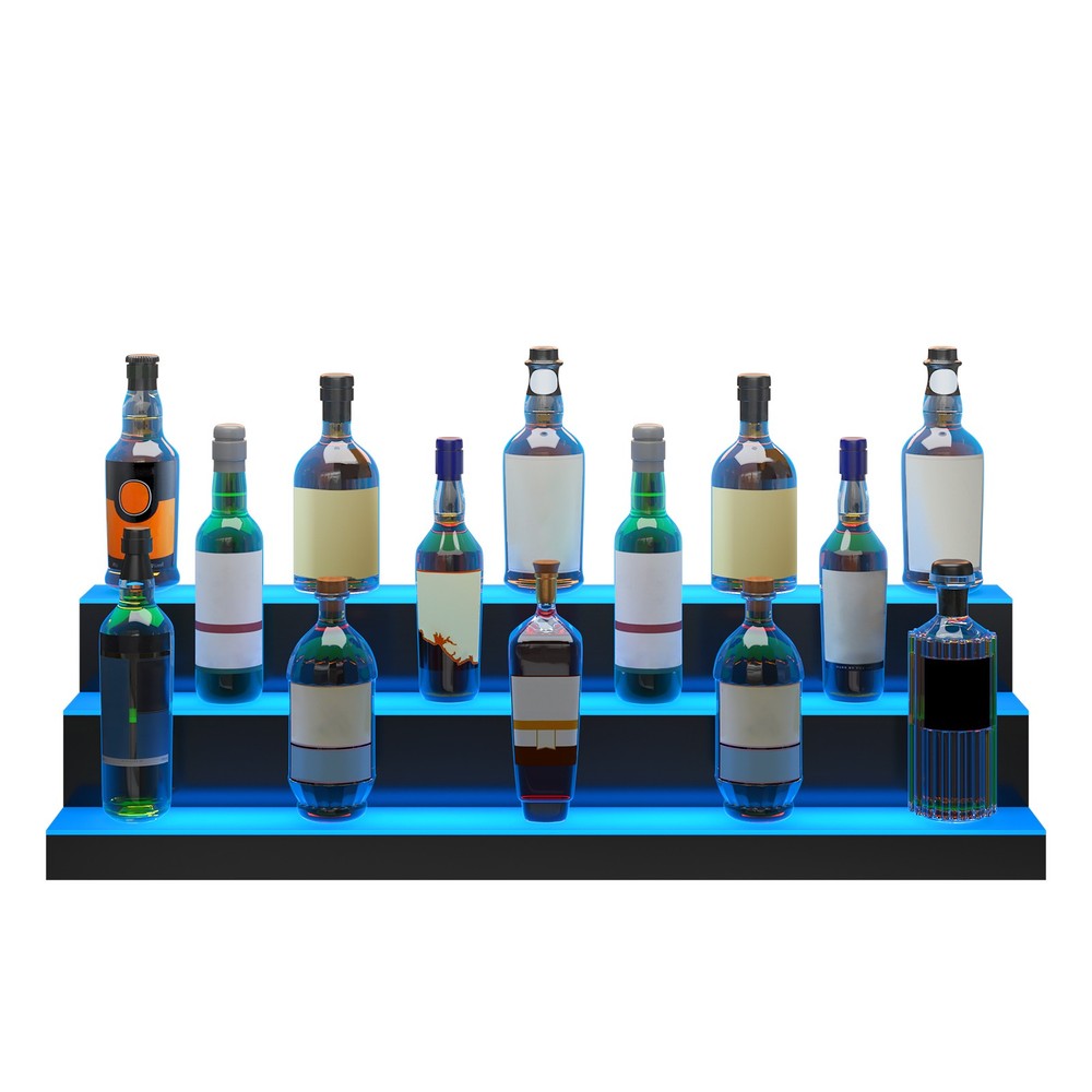 Multicolor LED Wine Bottle Display Shelf w/ Remote & App Control