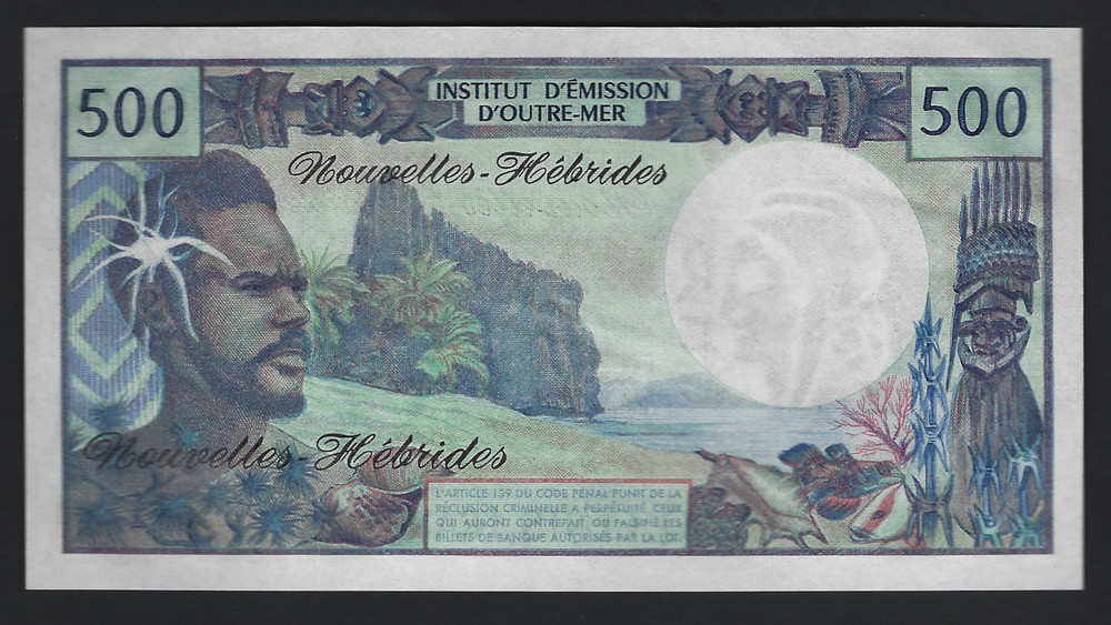 1979 New Hebrides 500 Francs #19c Uncirculated