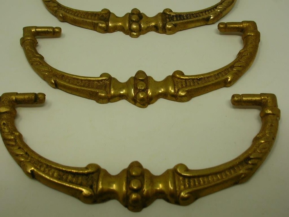 Set of 4 Vintage Cast Brass Drop Handle Drawer Pulls – Architectural Hardware