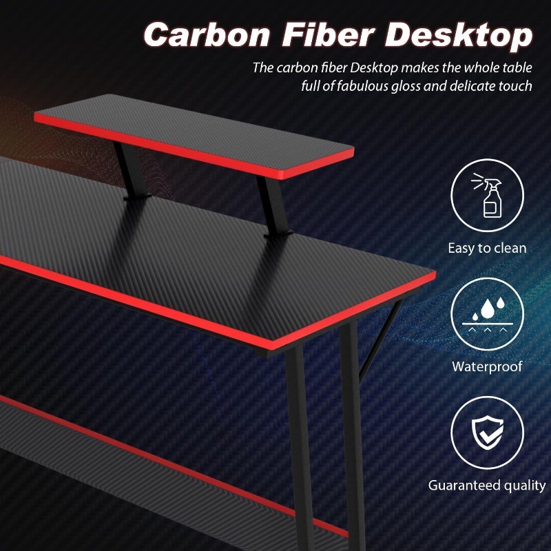 Shaped Desk Corner Gaming Desk Computer Desk with Large Desktop Studying