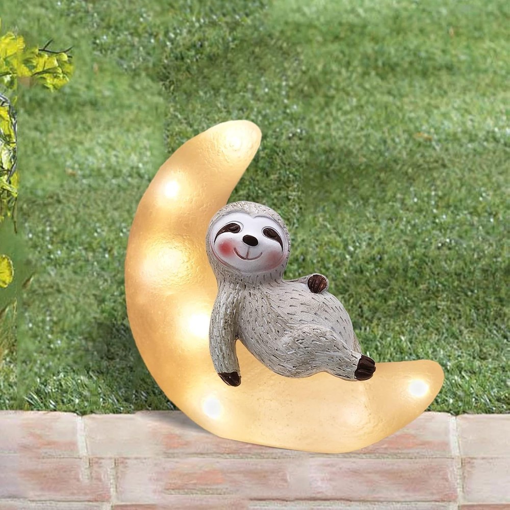 solar sloth on moon led lights