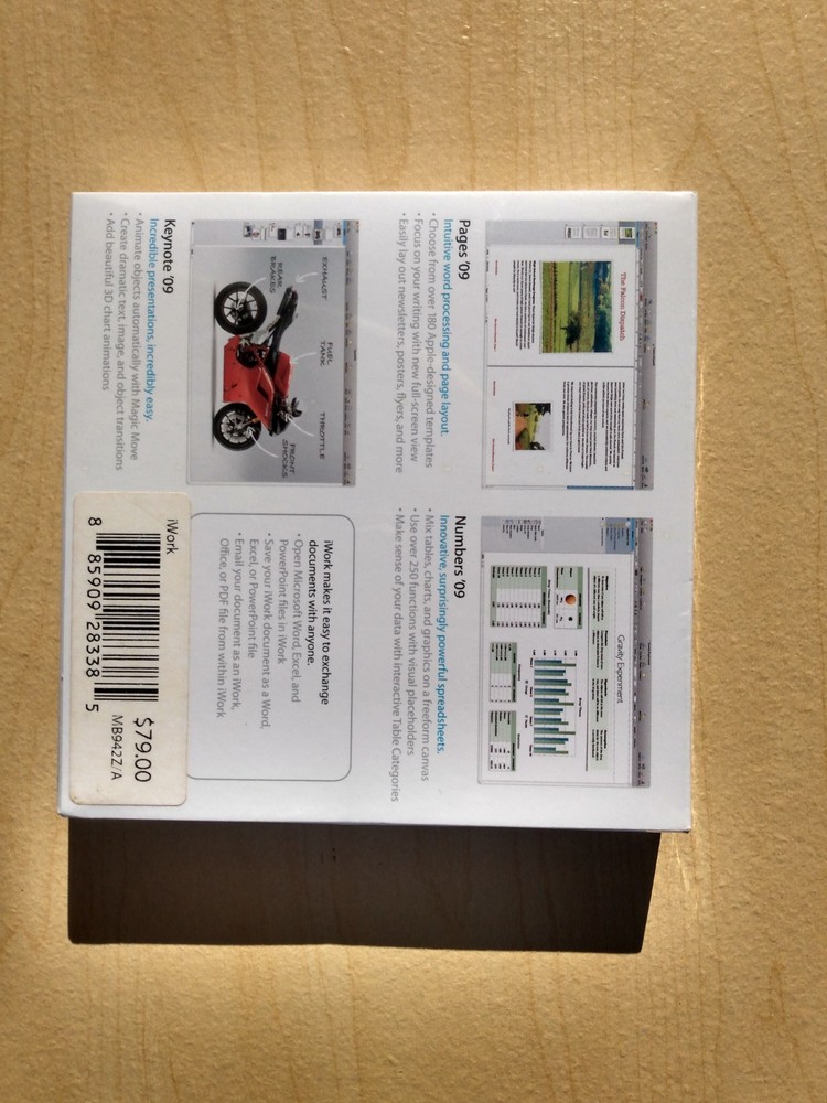 Apple iWork '09 (Retail) - Full Version for Mac MB942Z/A - Sealed