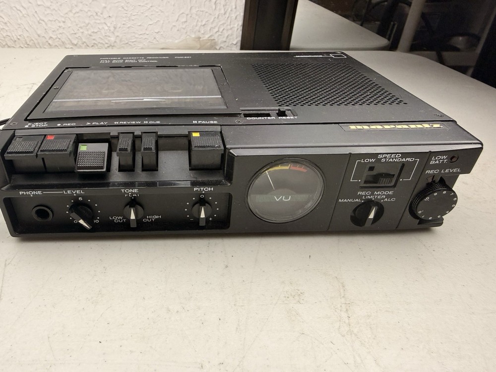 Marantz PMD201 Portable Cassette Recorder Player W/Power,  Working