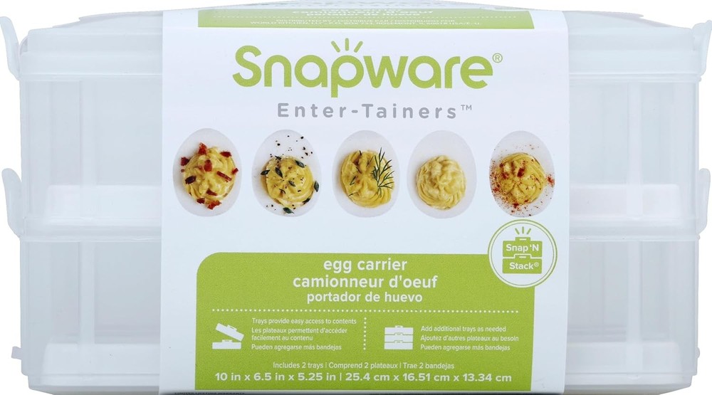 Snapware (2-Layer, 24 Eggs) Plastic Detachable Deviled Egg Medium, Clear