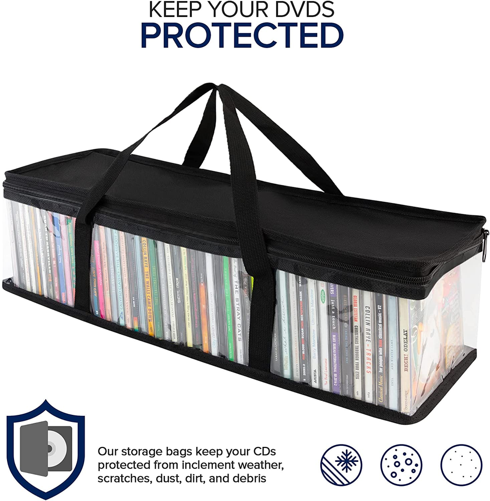 2 CD Storage Rack Box Holder Disk Case Media Display Space Store Organizer Black