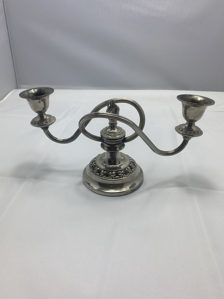 Ianthe  Silver Plated 2 Arm Candelabra Candlestick Holder