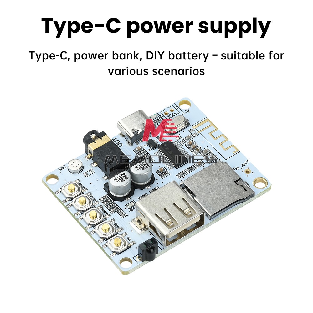 Bluetooth 5.4 Audio Receiver Board mp3 Lossless Decoder Decoding Module Type C
