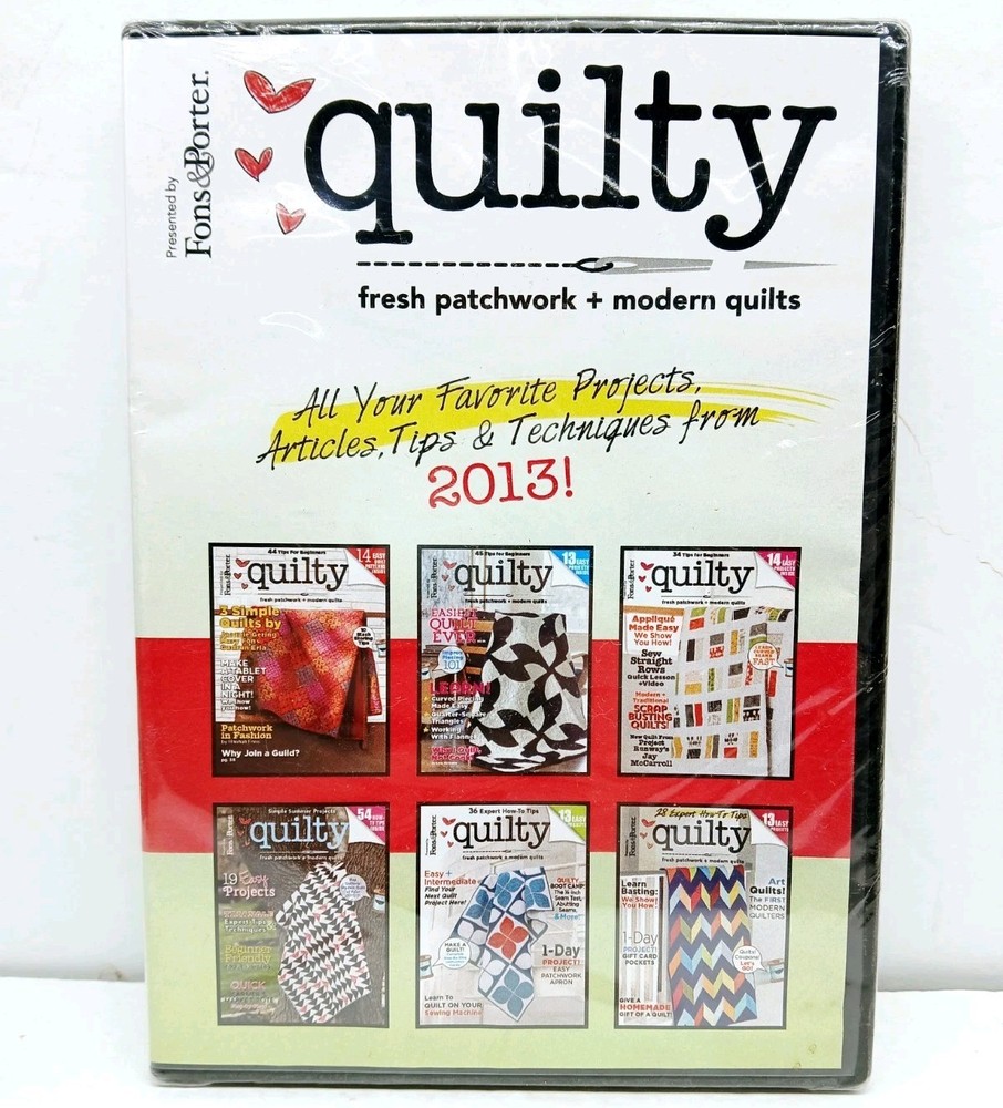 Quilty 2013 (PC & MAC) Adobe Reader 5.0 And Up Issues 3-8 Quilts (New Sealed)