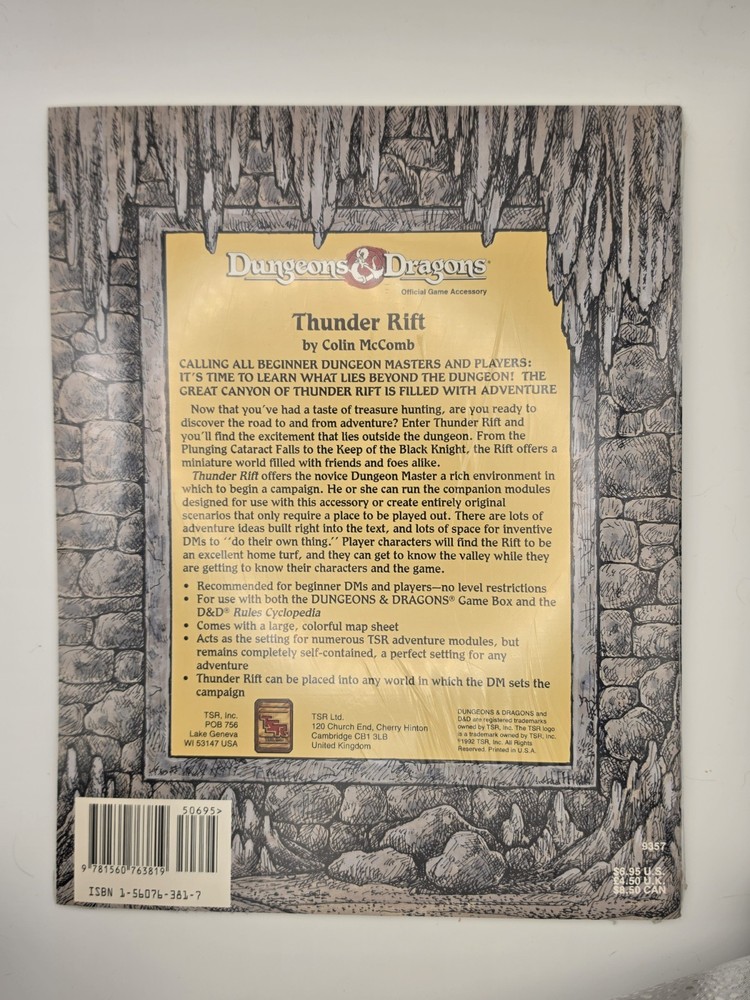 Thunder Rift Dungeons & Dragons Module with Map
