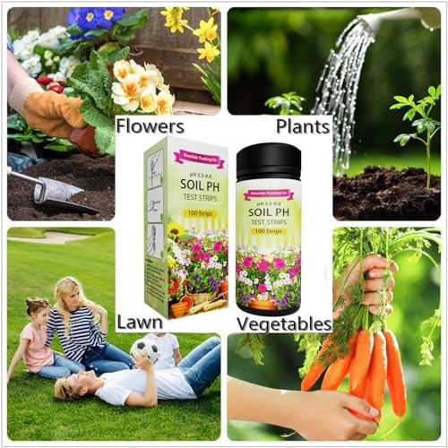 Soil pH Paper Test Kit – 100 Tester Strips (3.5-9 Range) – Use for Testing