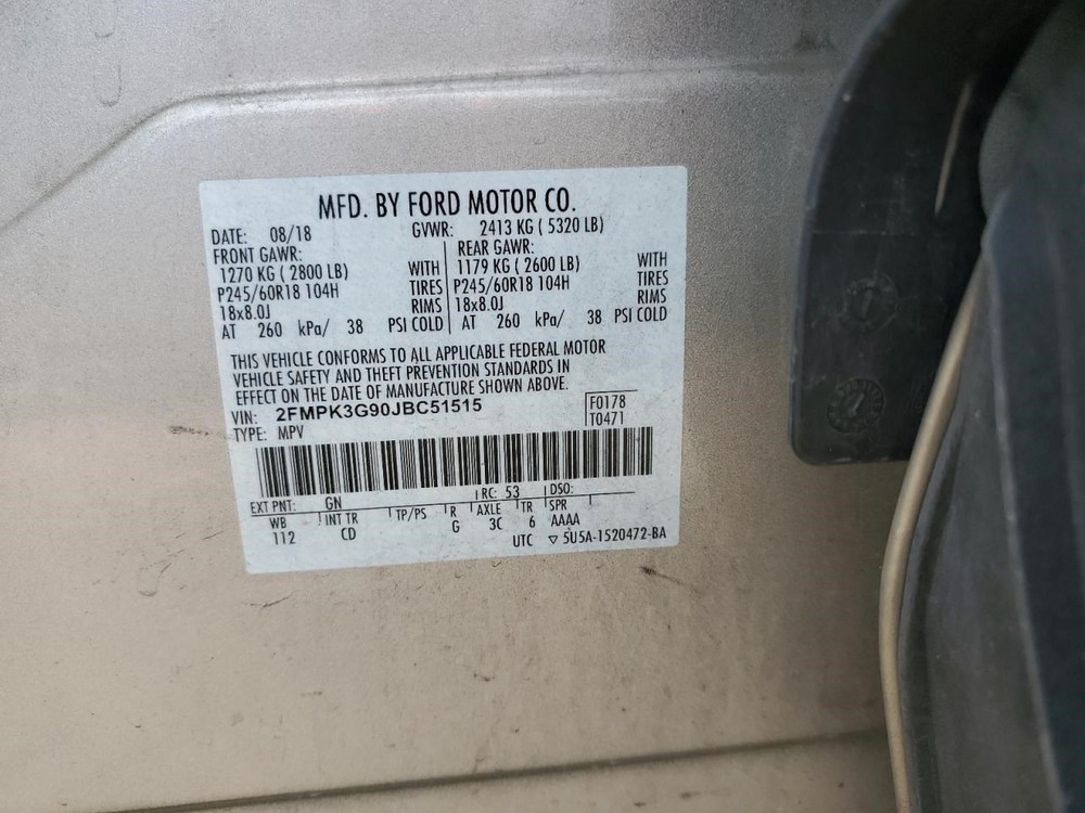 2015 2016 2017 2018 FORD EDGE Engine Wire Harness