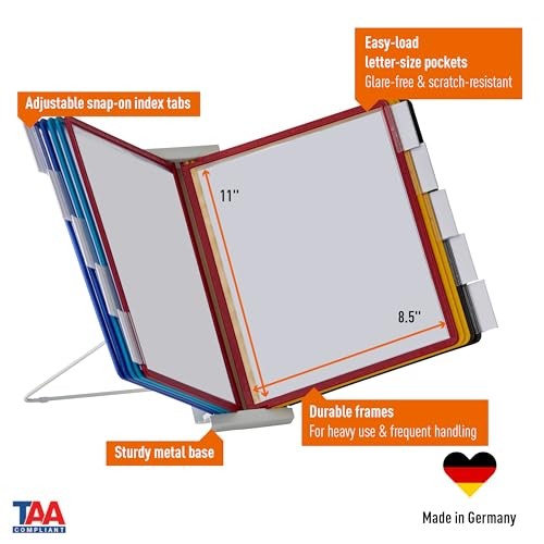 Durable Instaview20 Desktop Reference System, Letter Size, 10 Pockets