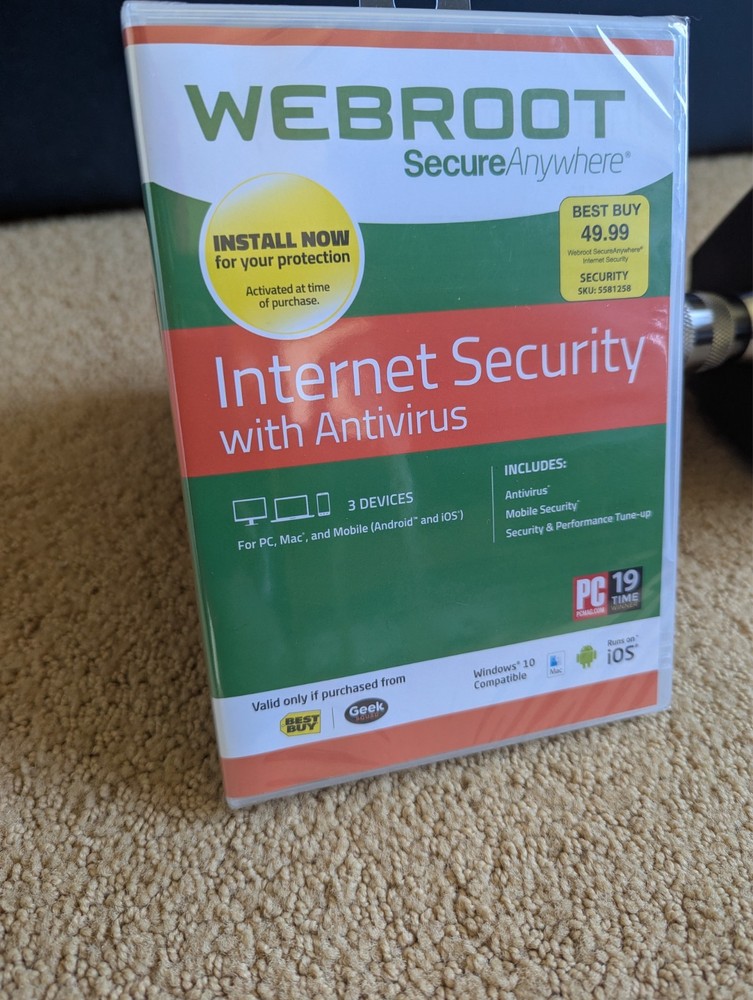 Webroot Internet Security With Antivirus For PC, Windows 10 Compatible