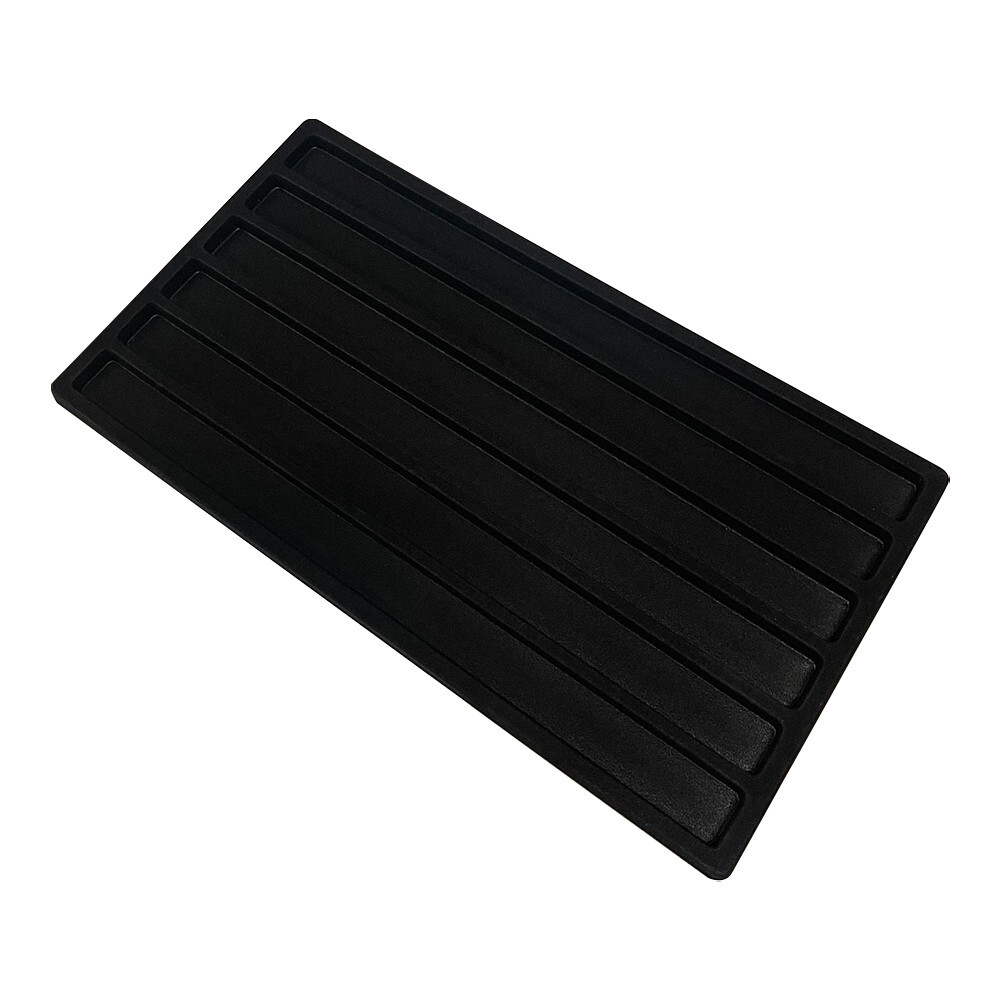 6 Compartment Black Flocked Liner Bracelet Necklaces Display Tray Inserts