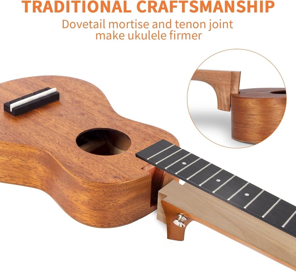 Mini Ukulele 17" Mahogany Nylon Strings Lightweight