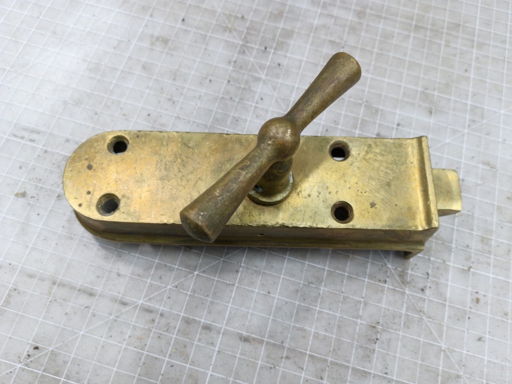 Massive solid brass maritime door latch 9" x 2"