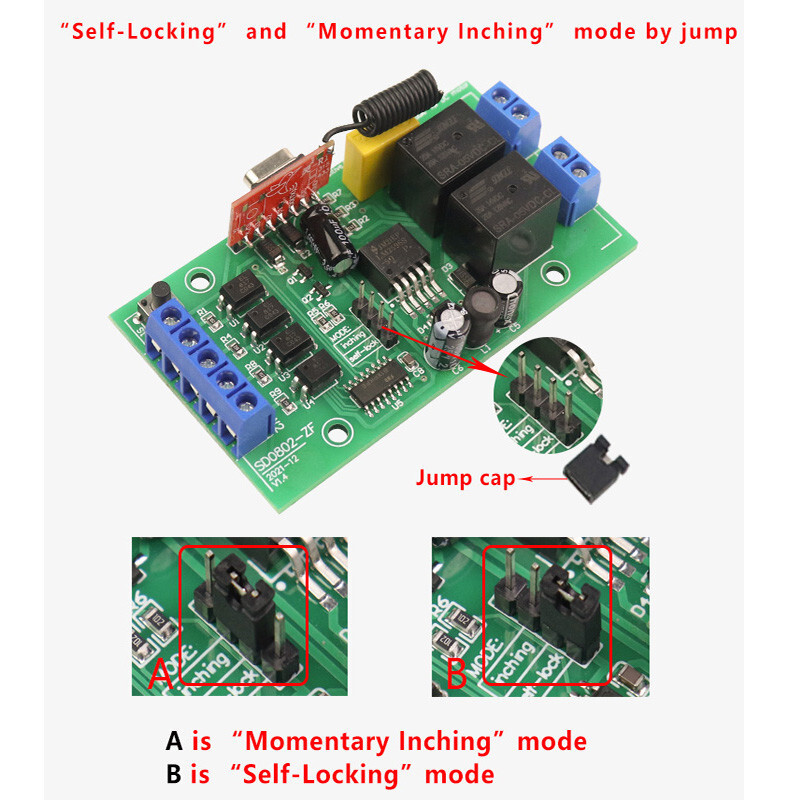 6V 12V 24V Remote Limit Switch DC Motor Forward Reverse Controller Board MAX 20A
