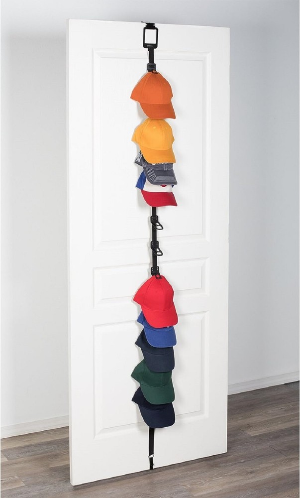 Richard's Baseball Cap Holder  Over the Door Hat/Cap Organizer - Black