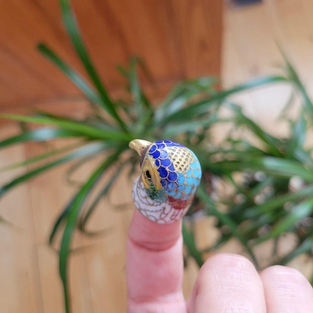 *RARE* Vintage Cloisonne Bird Thimble