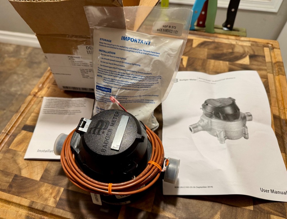 Badger 2510 Meter Recordall Thermoplastic Disk Meter Model 25 3/4" 5/8"