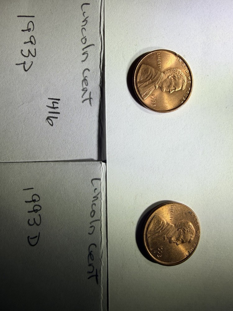 1993 P + 1993 D   Lincoln CENT Penny (#1416)