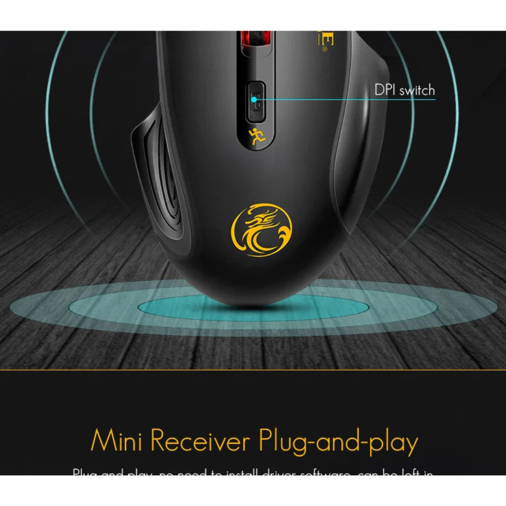 Wireless Silent Mouse 2.4G USB Battery Optical Tracking Computer Mouse Receiver